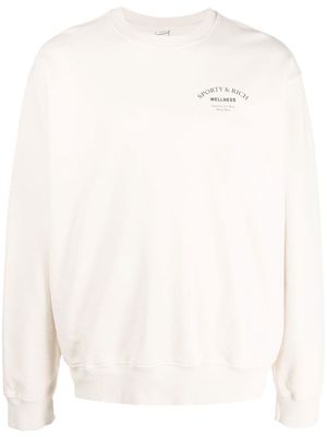 Sporty & Rich logo-print crew-neck sweatshirt - Neutrals