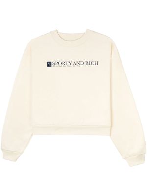 Sporty & Rich logo-print cropped sweatshirt - CREAM