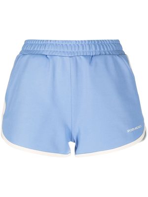 Sporty & Rich logo-print detail mini shorts - Blue