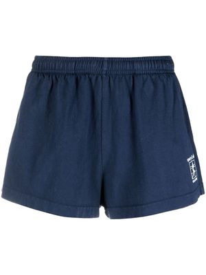 Sporty & Rich logo-print detail shorts - Blue
