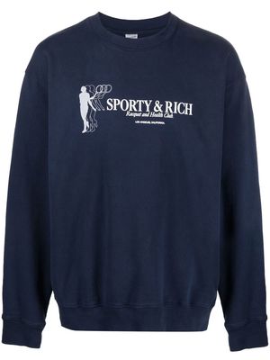 Sporty & Rich logo-print detail sweatshirt - Blue