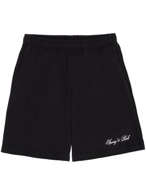 Sporty & Rich logo-print elasticated-waist shorts - Black