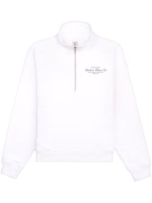 Sporty & Rich logo-print half-zip sweatshirt - White