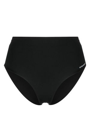 Sporty & Rich logo-print high-waisted bikini bottoms - Black