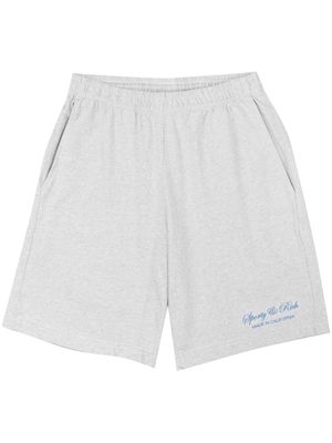 Sporty & Rich logo-print knee-length shorts - HEATHER GRAY