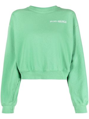Sporty & Rich logo-print long-sleeve sweatshirt - Green