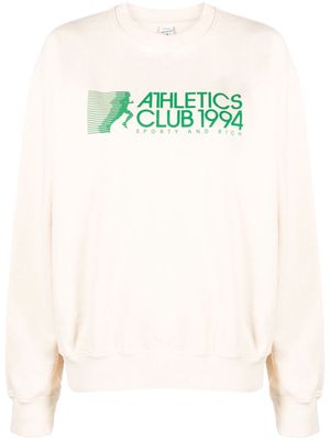 Sporty & Rich logo-print long-sleeve sweatshirt - Neutrals
