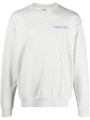 Sporty & Rich logo-print mélange sweatshirt - Grey