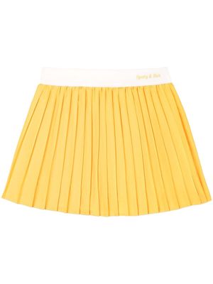 Sporty & Rich logo-print pleated tennis skirt - Yellow