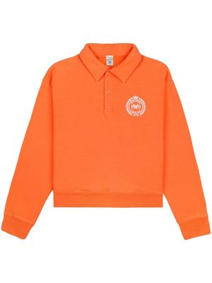 Sporty & Rich logo-print polo-collar sweatshirt - Orange
