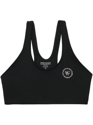 Sporty & Rich logo-print sports bra - Black
