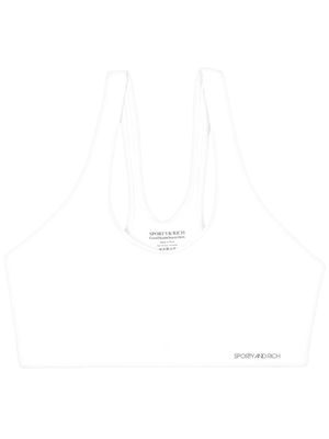 Sporty & Rich logo-print sports bra - White