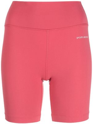 Sporty & Rich logo-print stretch shorts - Red