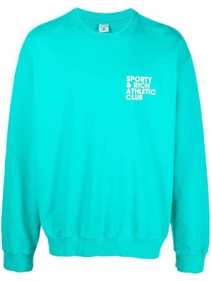 Sporty & Rich logo-print sweatshirt - Green