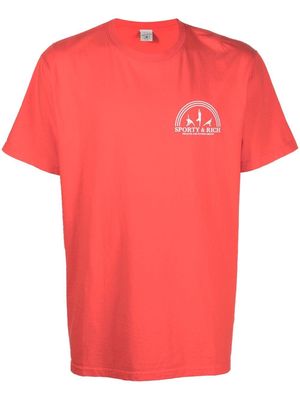 Sporty & Rich logo-print T-shirt - Red