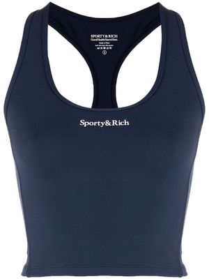 Sporty & Rich logo-print tank top - Blue