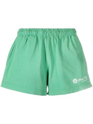 Sporty & Rich logo-print track shorts - Green