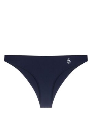 Sporty & Rich logo-print triangle bikini top - Blue