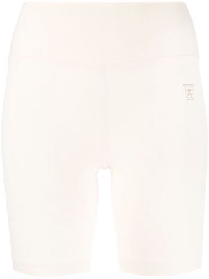 Sporty & Rich logo-print yoke-waist track shorts - Neutrals