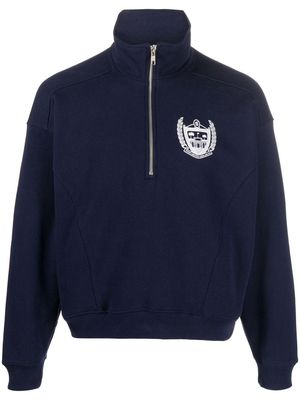 Sporty & Rich logo-print zip-up sweatshirt - Blue
