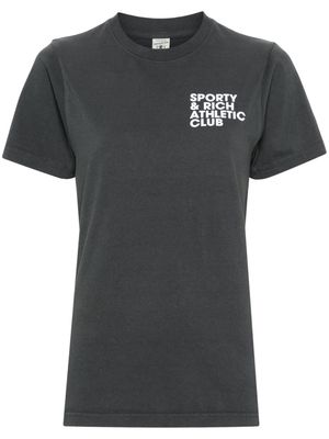 Sporty & Rich logo-printed cotton T-shirt - Black