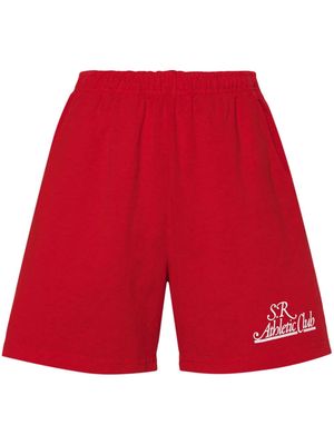 Sporty & Rich logo-printed jersey shorts - Red