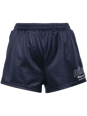 Sporty & Rich logo-printed mesh mini shorts - Blue