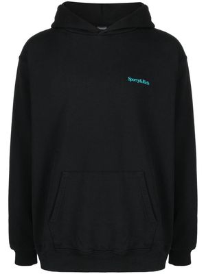 Sporty & Rich logo pullover hoodie - Black