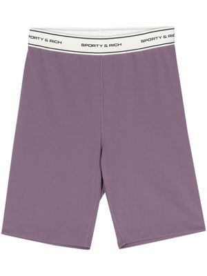 Sporty & Rich logo-raised biker shorts - Purple