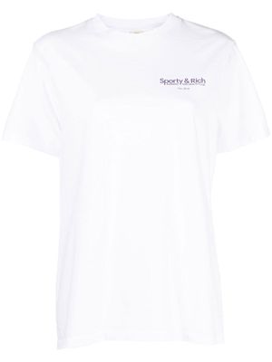 Sporty & Rich logo running print T-shirt - White