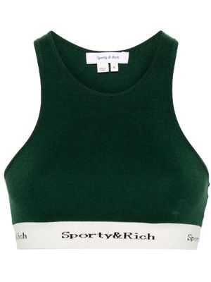 Sporty & Rich logo-underband racerback top - Green