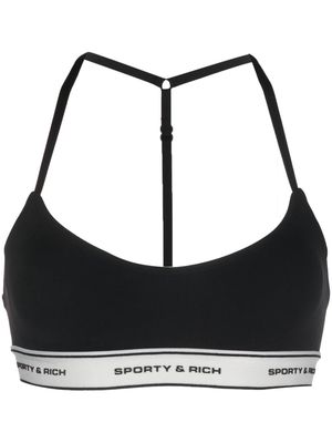 Sporty & Rich logo-underband sports bra - Black