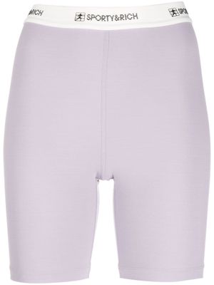 Sporty & Rich logo-waistband shorts - Purple