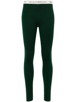 Sporty & Rich logo-waistband slip-on leggings - Green
