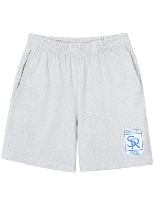 Sporty & Rich Luxe logo-print shorts - HEATHER GRAY