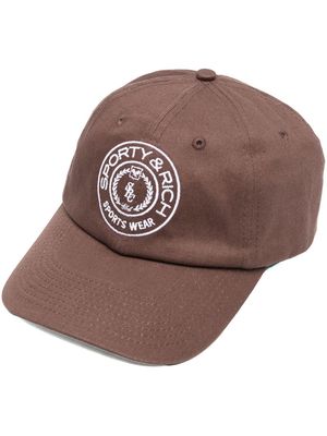 Sporty & Rich Monaco logo-embroidered baseball cap - Brown