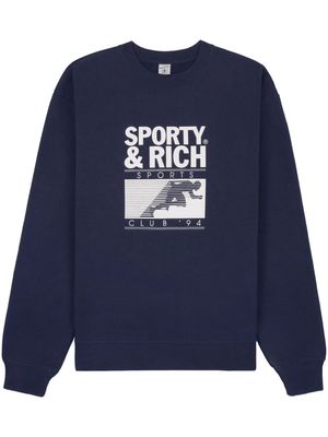 Sporty & Rich Motion Club logo-print sweatshirt - Blue