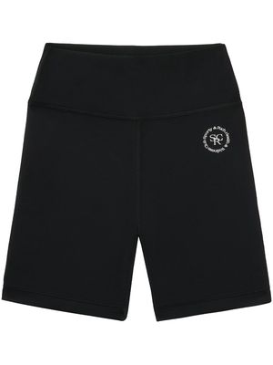 Sporty & Rich N.02 embroidered-logo shorts - BLACK