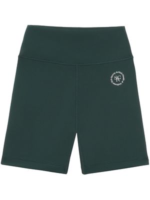 Sporty & Rich N.02 logo-print cycling shorts - Green