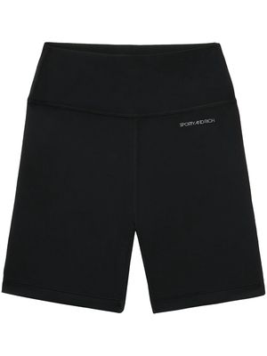 Sporty & Rich N.03 logo-print shorts - BLACK