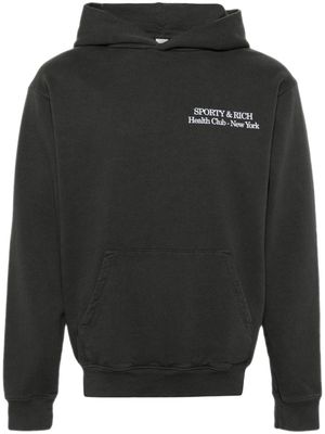 Sporty & Rich New Drink More Water cotton hoodie - Black