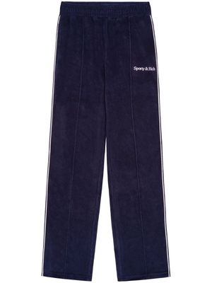 Sporty & Rich New Serif logo-embroidered track pants - Blue