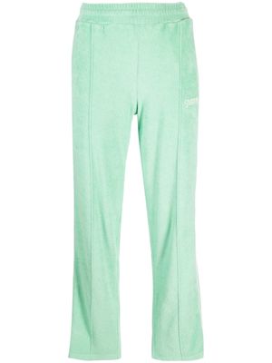 Sporty & Rich New Serif logo-embroidered track pants - Green