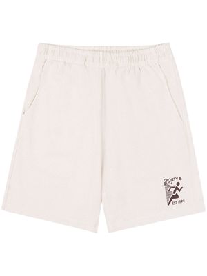 Sporty & Rich Olympic Gym cotton track shorts - Neutrals