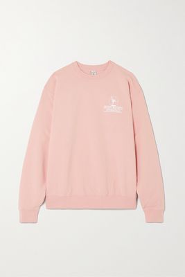 Sporty & Rich - Printed Cotton-jersey Sweatshirt - Pink