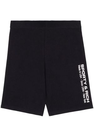 Sporty & Rich reflective logo-print cycling shorts - Black
