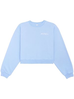 Sporty & Rich Rizzoli cropped logo-print sweatshirt - Blue