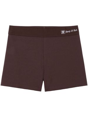 Sporty & Rich Runner Script shorts - Brown