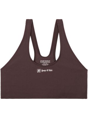 Sporty & Rich Runner Script sports bra - Brown