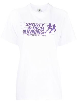 Sporty & Rich Running print T-shirt - White